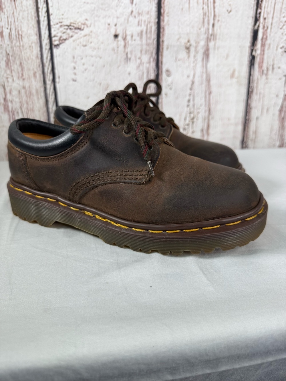Vintage Dr. Martens 8053 Crazy Horse Leather Made in England 5 Eye Casual Shoes